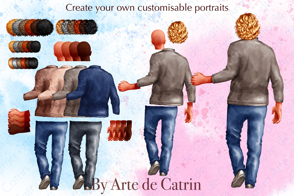We Are Family, Watercolor Clipart, a Person Illustration by ArtedeCatrin (Photo 4 of 10)