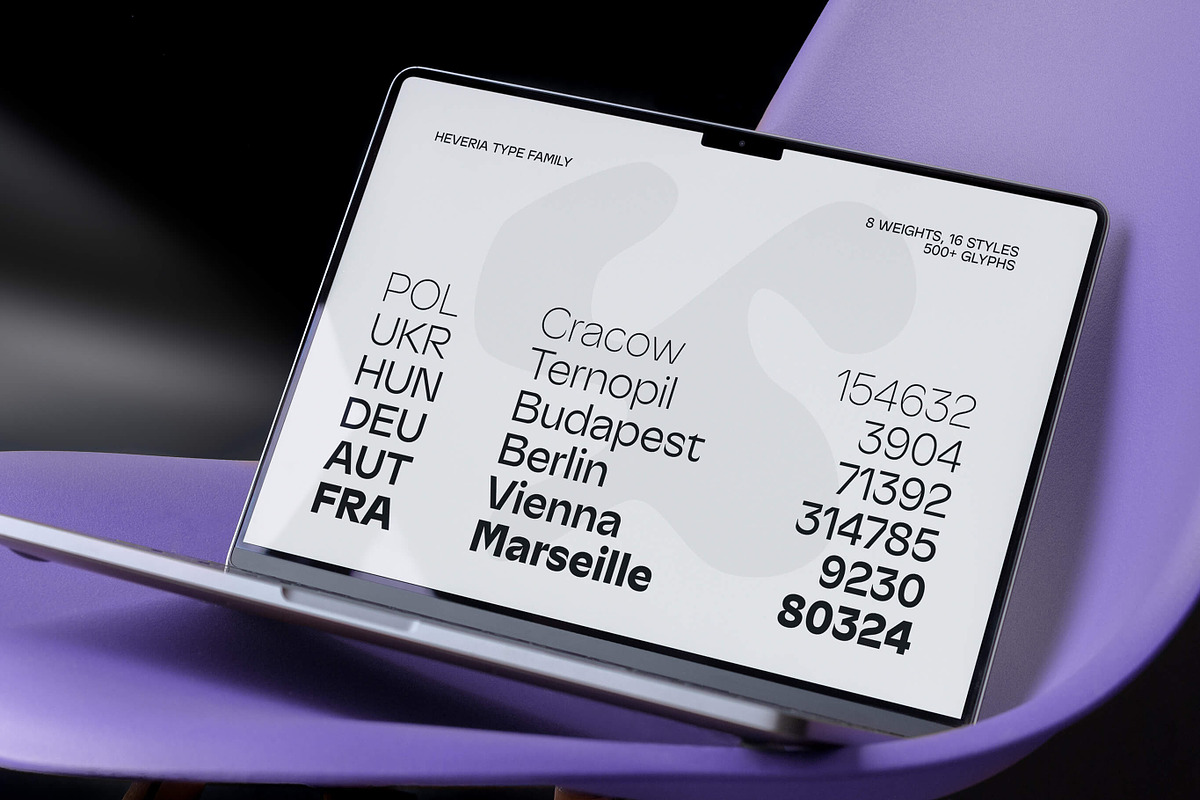Heveria - Modern Sans Serif Family, a Sans Serif Font by Piotr Łapa (Photo 9 of 12)