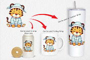 Sleepy Tiger Clipart, a Graphic by Artnoy (Thumbnail 4 of 5)