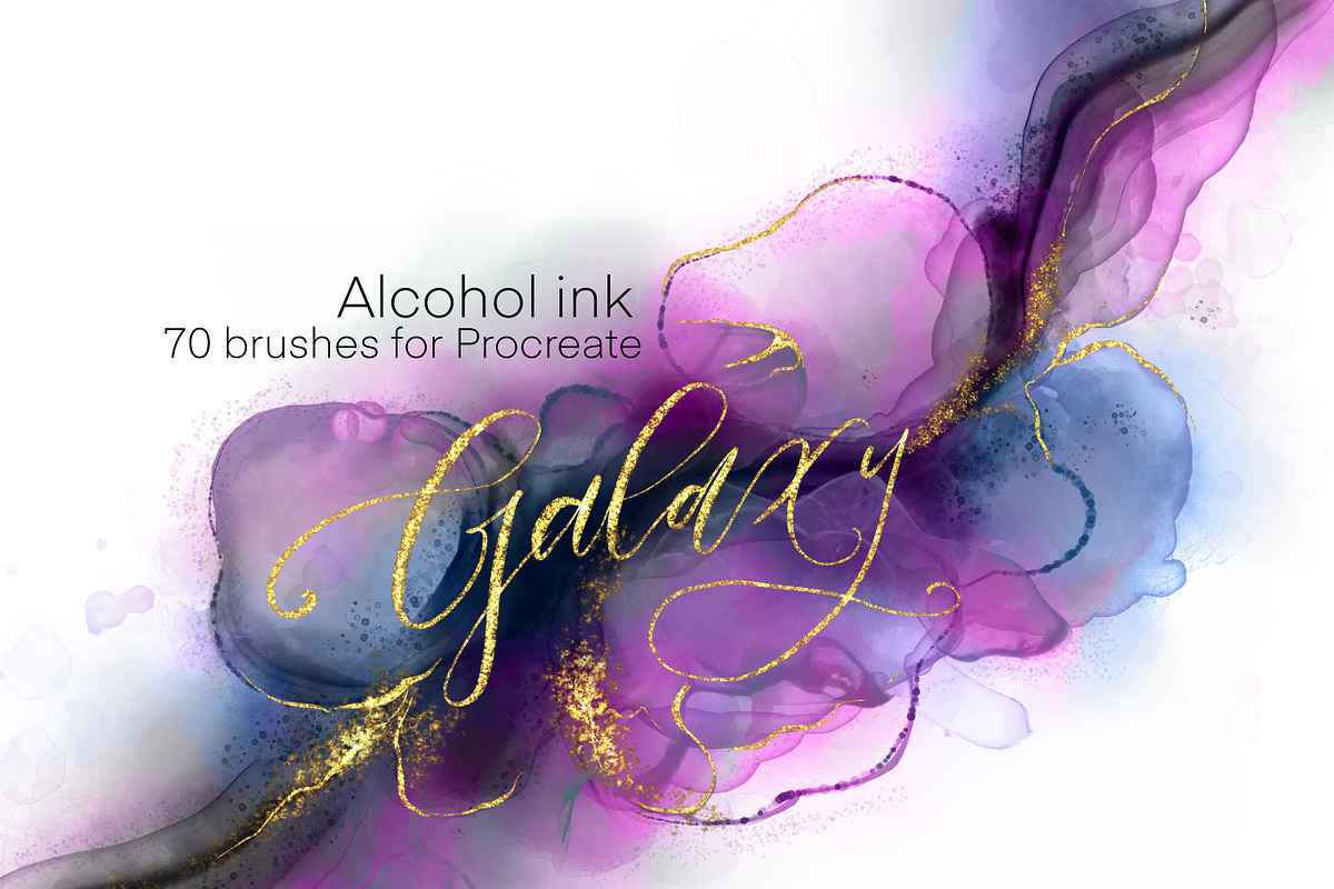 Galaxy Alcohol Ink Brushset, a Brush Add-On by Letter Elfa Studio (Photo 1 of 11)