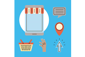 six order online icons, an Object Illustration by studiogstock