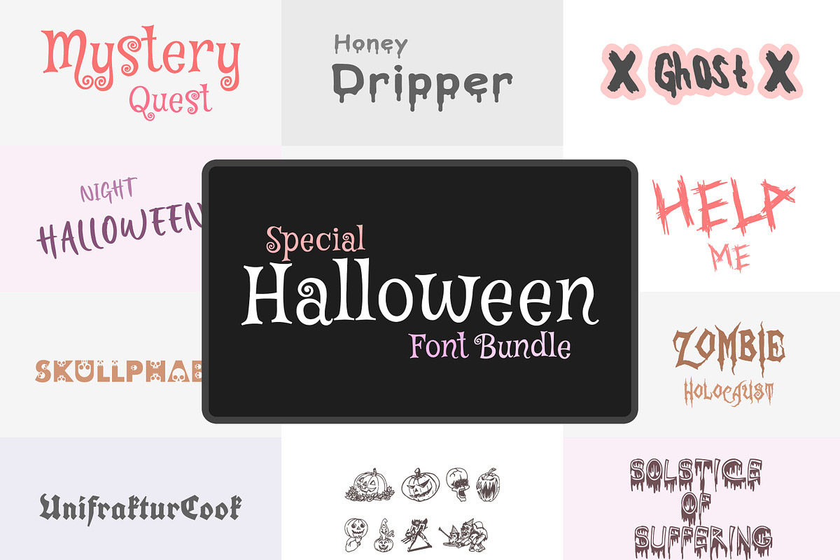Spooky 14 Halloween Font Collection, a Handwritten Font by DesignGenix (Photo 1 of 4)