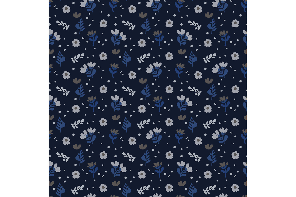Navy Decorative Floral Seamless, a Pattern Graphic by Sharon Schwalbe (Photo 3 of 4)