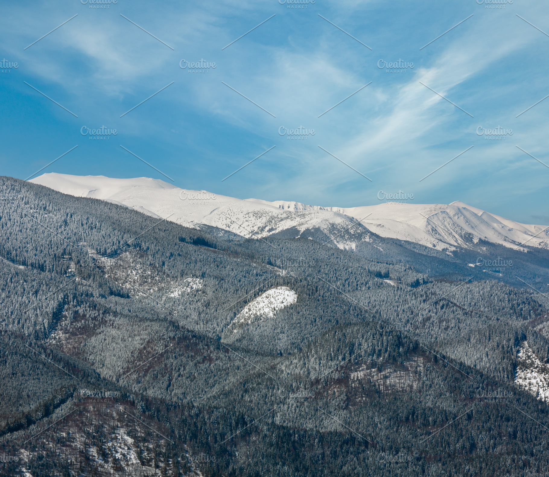 Winter snowy Carpathian mountains, Ukraine, a Nature Photo by YuriyB