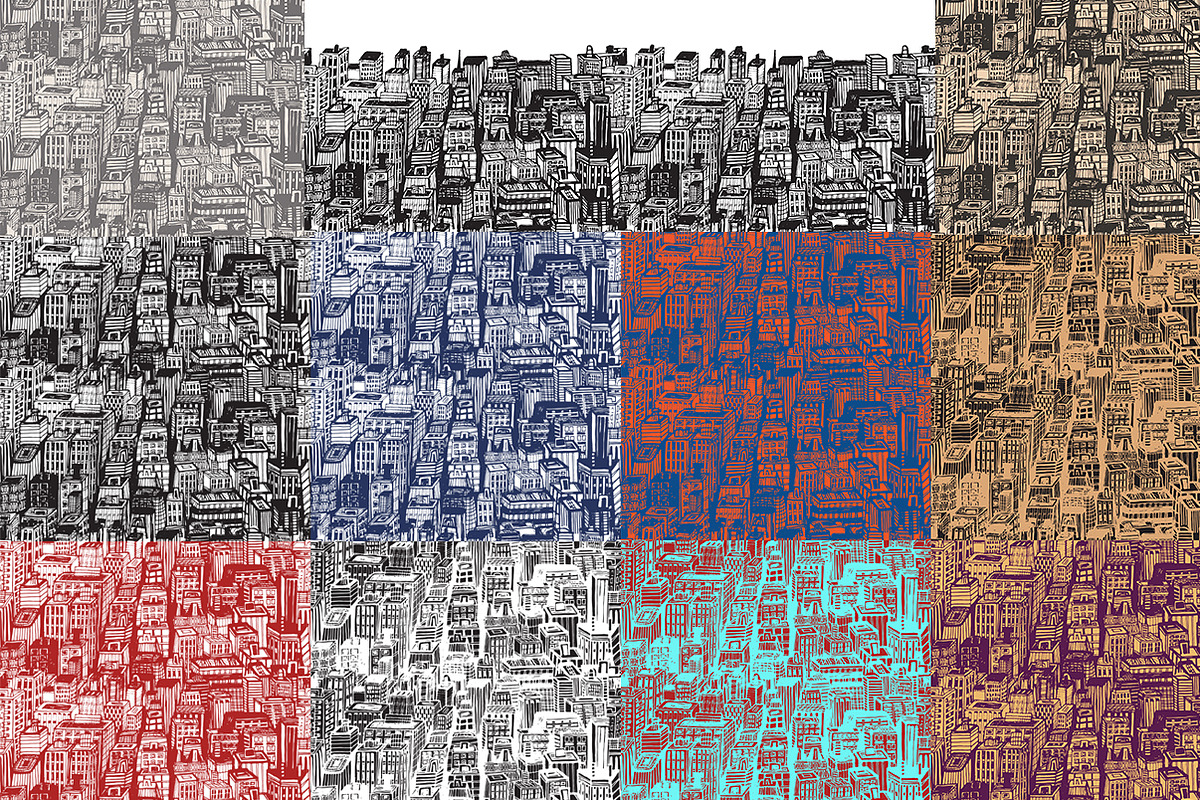 City Skyscrapers Clipart & Patterns, a Pattern Graphic by IRSYART (Photo 6 of 8)
