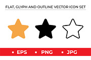 Star Icons Vector Set Orange Black, an Outline Icon by Artonix (Thumbnail 1 of 2)
