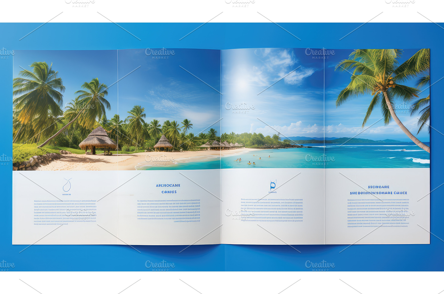 tranquil blue landscape brochure ai, a Nature Photo by pikepicture