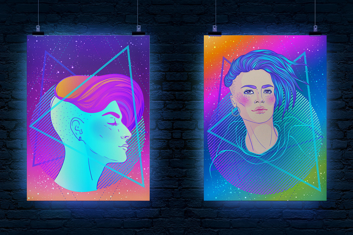 RETRO Wave. 30 design templates., a Person Illustration by Varvara Gorbash (Photo 4 of 10)