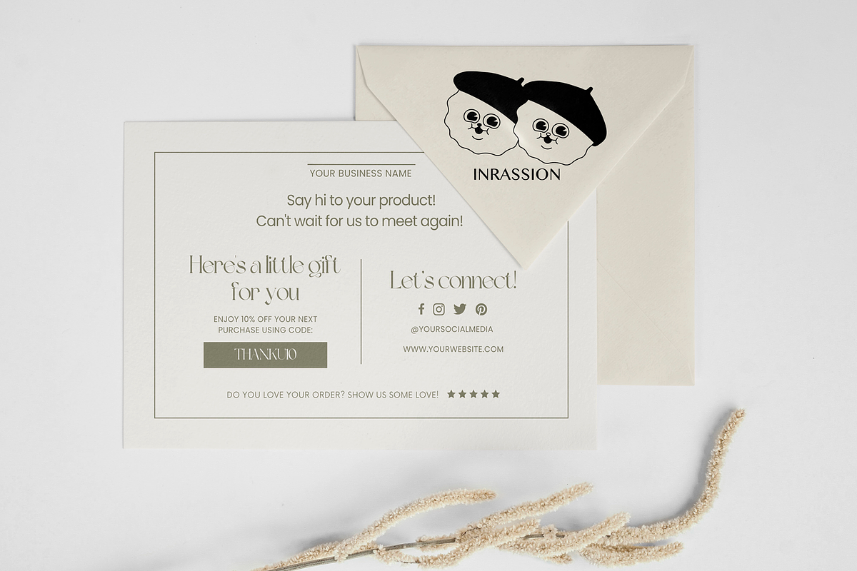 Minimalist Thank You Card Template, a Card Template by INRASSION (Photo 3 of 6)