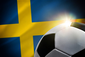Soccer Ball with Swedish Flag Background, a Sports & Recreation Photo by Davizro's Market