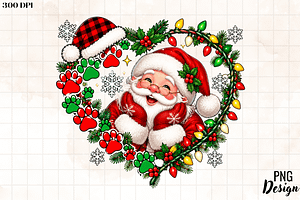 Christmas Paw PNG, Pet Lover Heart, an Object Graphic by Cut File
