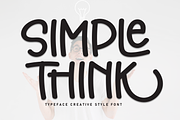Simple Think | Script Font, a Script Font by Scratchones (Thumbnail 1 of 9)