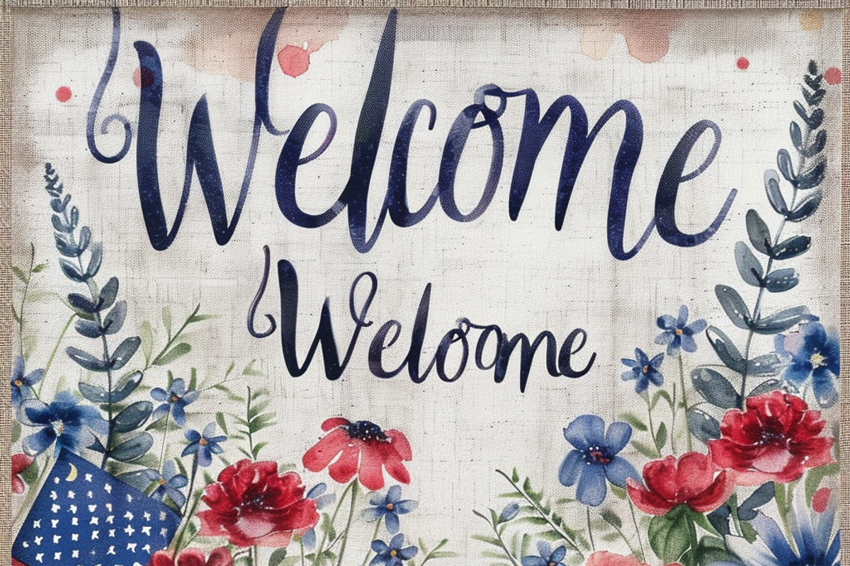 Floral American Flag, a Background Graphic by Printable Treasure (Photo 3 of 7)