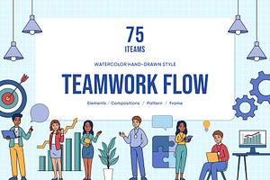 Teamwork Flow – Digital Hand-Drawn, a Work Illustration by CreativeValuation