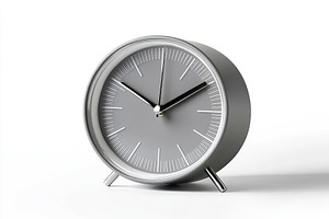 Alarm clock on white background, a Photo by AlyaAnd