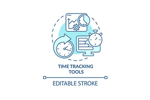 Time Tracking Tools Turquoise Icon