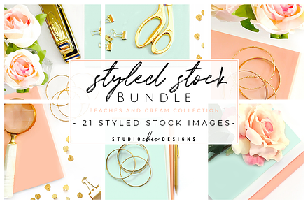 Styled Stock Bundle Peach & Gold, a Business Photo by Studio Chic Designs