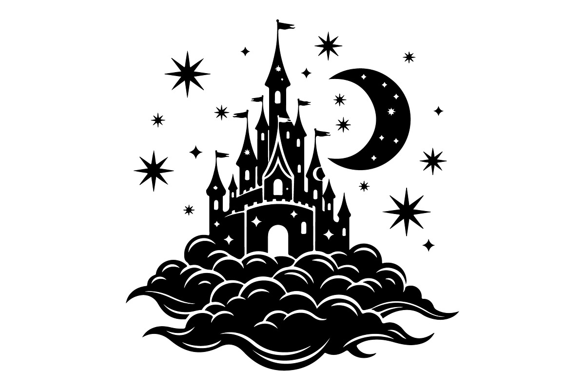 Fantasy Castle Cloud Moon Bundle, an Object Illustration by Gaye Art (Photo 4 of 30)