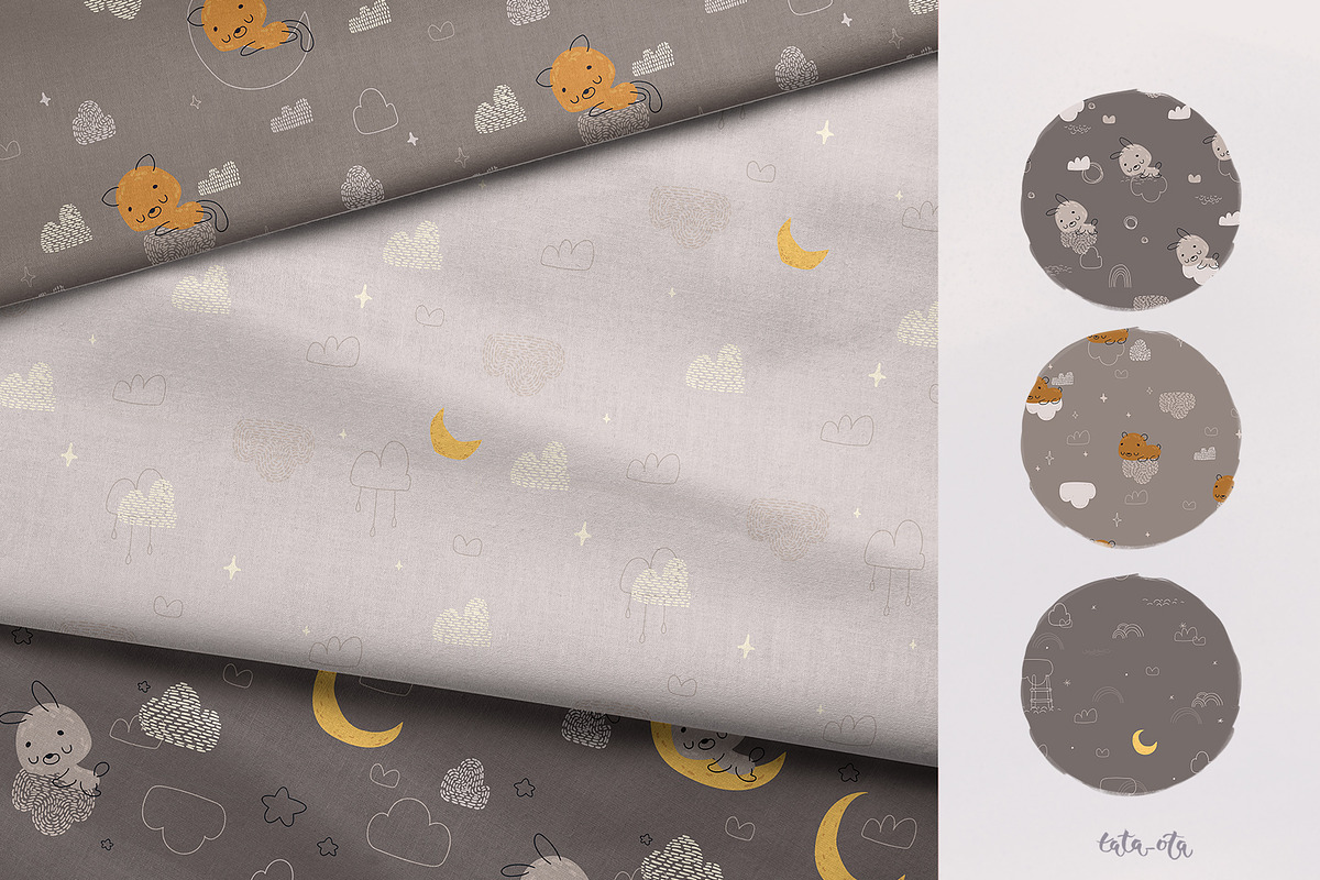 Sleeping baby animals. clipart, an Animal Illustration by tata_ota (Photo 10 of 11)
