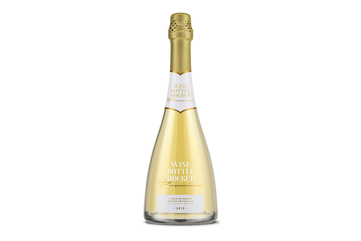 Champagne Bottle Mockup - White, a Packaging Mockup by Graxaim Mock-up (Photo 2 of 6)