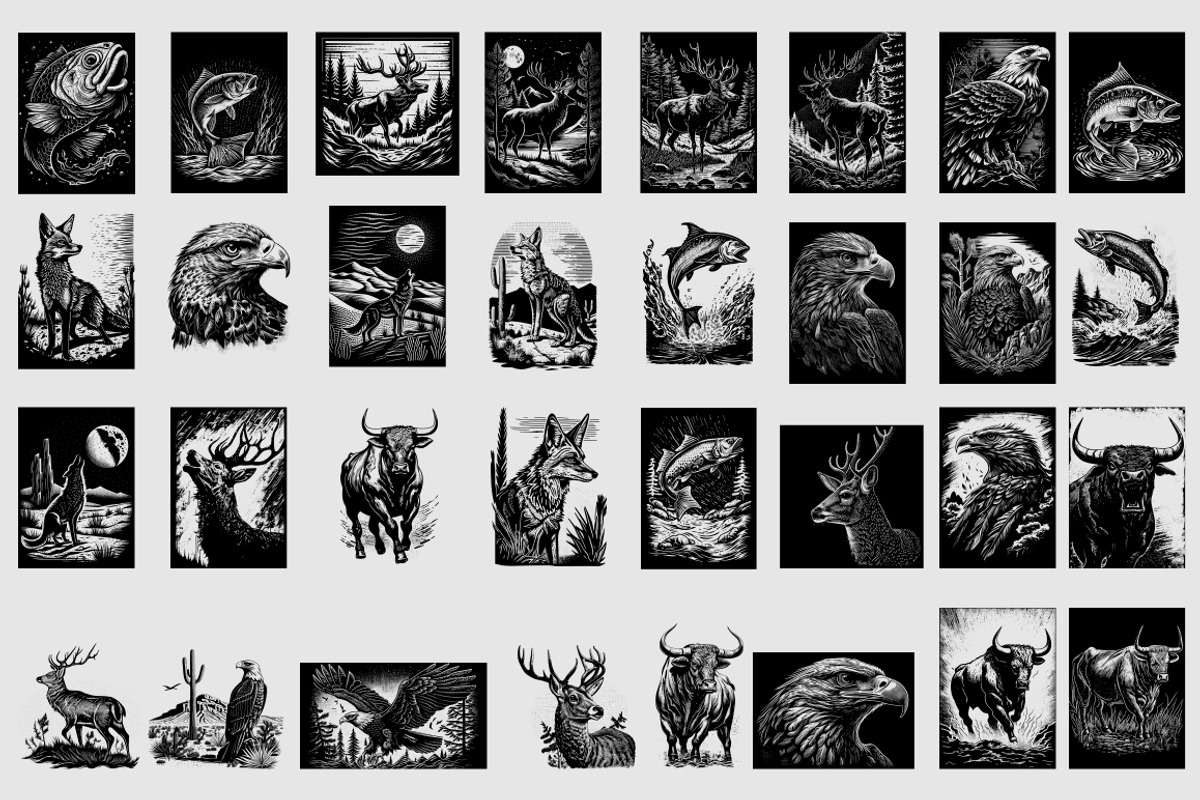 130 American Animals illustrations, an Animal Illustration by Nocturnal Wolf (Photo 10 of 13)