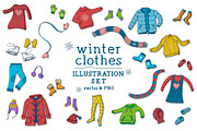 Winter clothes illustrations set, an Illustration by Illustrationsforteachers (Thumbnail 1 of 3)