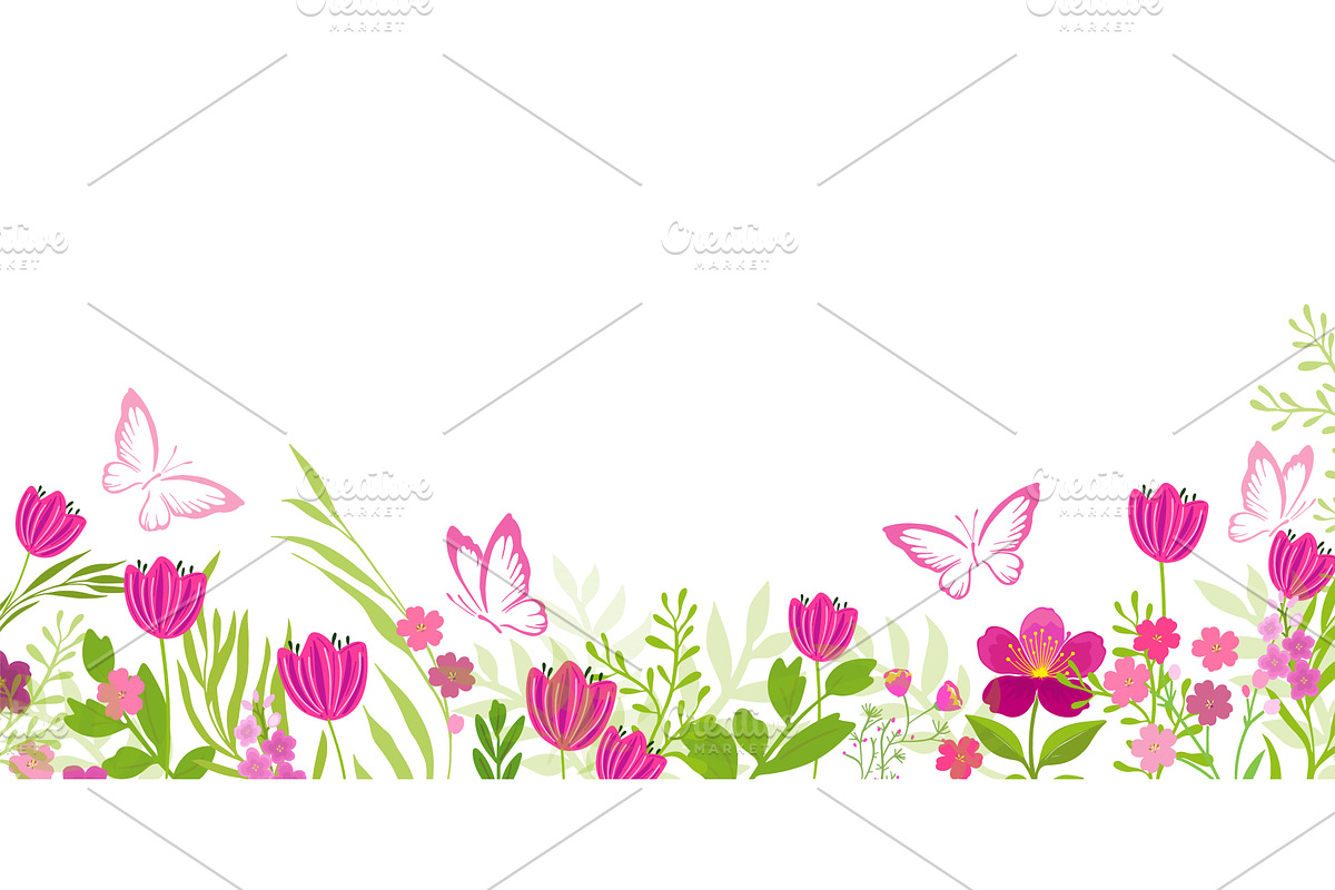 Long horizontal banner with pink, an Object Illustration by Nenahliadava Design