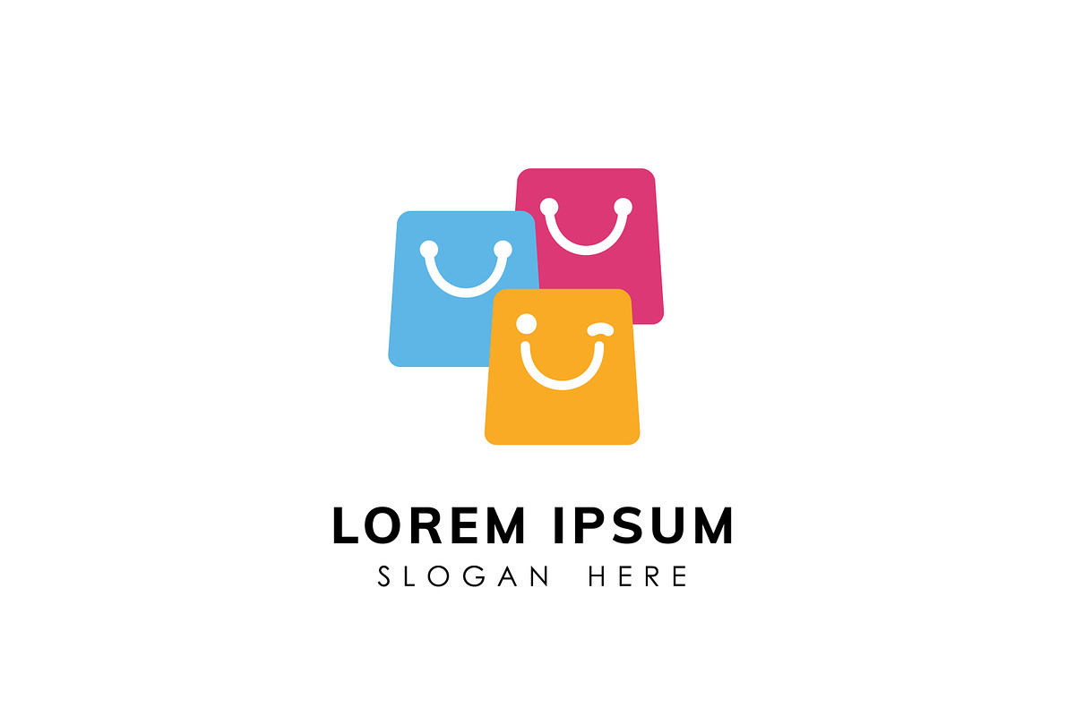 happy shop logo design concept, a Branding & Logo Template by Distrologo