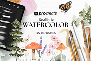 Procreate Watercolor Brushes, a Brush Add-On by LaurenceVArtiste (Thumbnail 1 of 8)