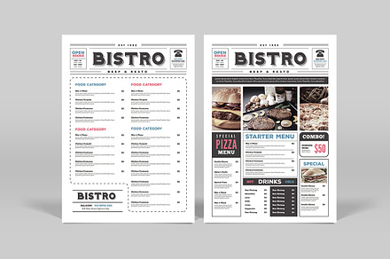 Newspaper Style Food Menu, a Poster Template by Guuver