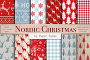 Nordic Christmas digital paper, a Pattern Graphic by Paper Farms ...