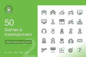 Games & Entertainment Green & Black, an Icon by IconBunny