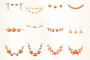 Garland with Pumpkins Clipart, an Illustration by CrexoraLab (Thumbnail 2 of 5)