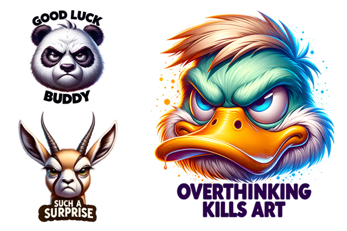 Sarcastic Grumpy Animals Clipart PNG, an Animal Illustration by Creative Arslan (Photo 4 of 9)