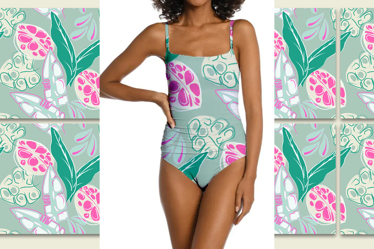 Cartoon jungle monstera leaves, a Pattern Graphic by Cotton Melon pattern Shop (Photo 5 of 6)
