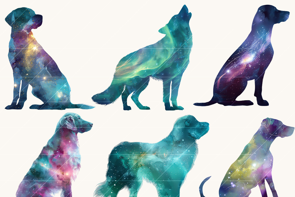 Aurora Silhouettes dogs Clipart, an Animal Illustration by Design Scotch (Photo 6 of 9)