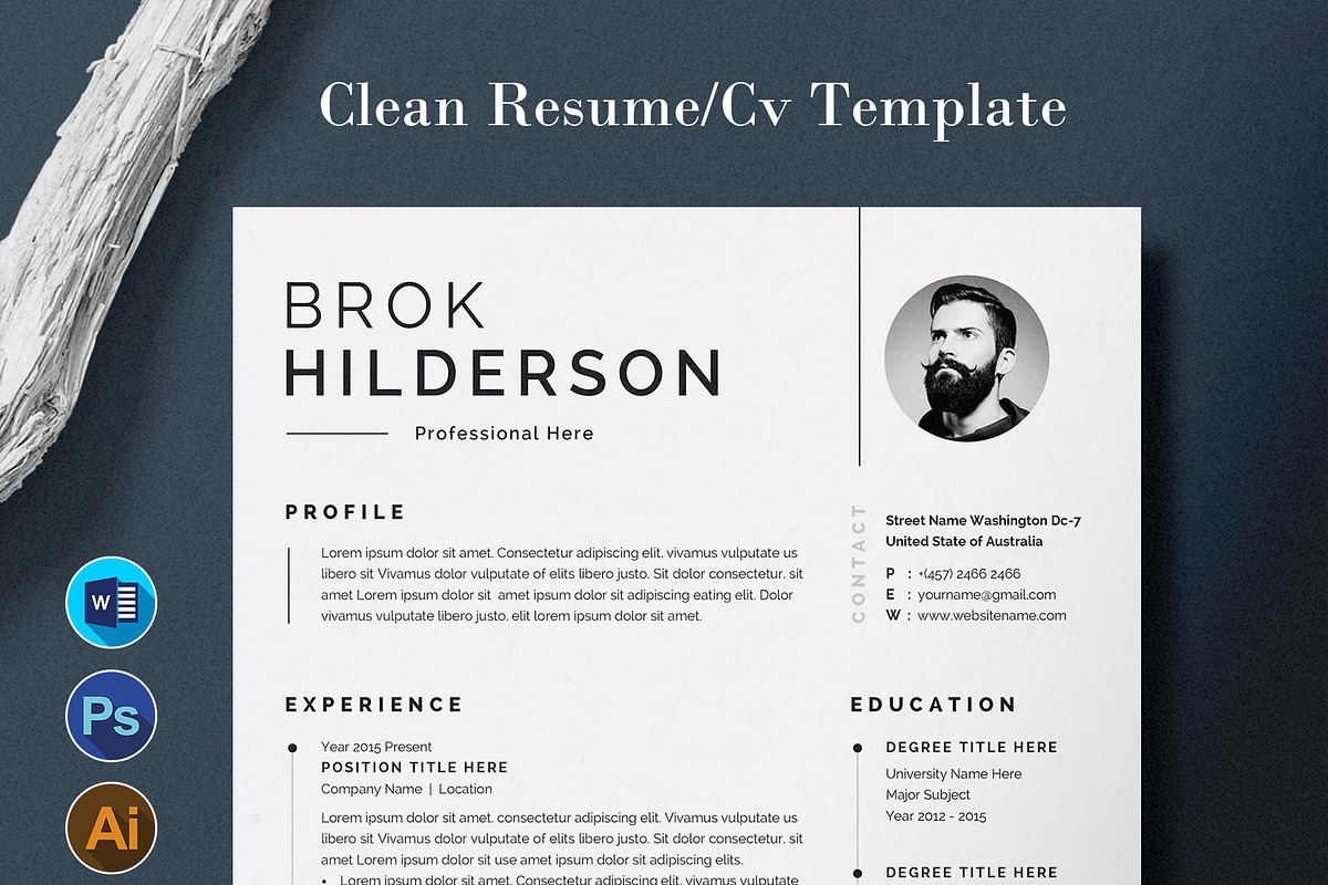 Modern Resume/CV Template, a Resume Template by Proper_media (Photo 1 of 6)
