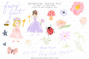 Fairy Garden Birthday Clipart, a Background Graphic by Essem Creatives (Thumbnail 4 of 7)