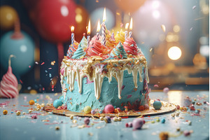 Birthday cake. Generate Ai, a Holiday Photo by Ylivdesign