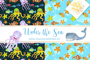 Sea Animals Digital Paper Pattern