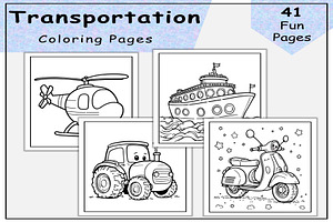 Transportation Coloring Pages, a Transportation Illustration by Lamia Emad