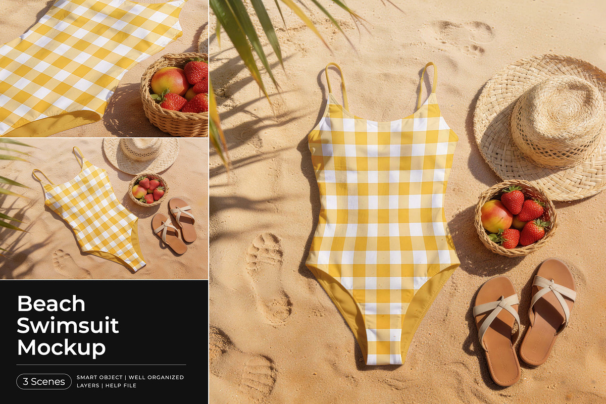 Beach Swimsuit Mockup, a Shirt Mockup by Pitchlook.Studio (Photo 1 of 4)