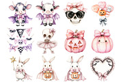 Coquette Bow Halloween Clipart, a Seasonal Illustration by CitraGraphics (Thumbnail 3 of 5)