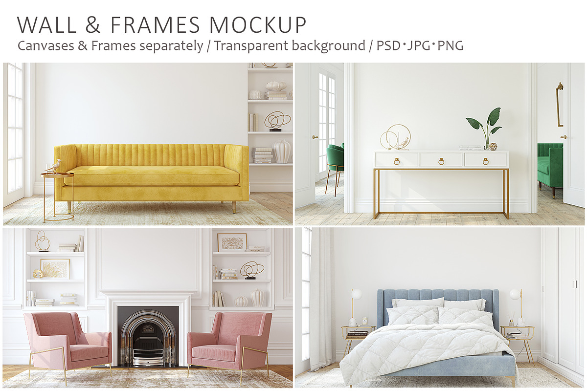 COLORFUL HOME Wall&Frame Mockup, a Poster Template by MyHomeMockups (Photo 1 of 12)