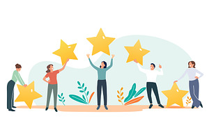 People rate. Consumers feedback, a Person Illustration by YummyBuum