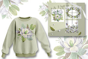 Watercolor Magnolia Flower Set, a Decorative Illustration by LenArt (Thumbnail 7 of 18)