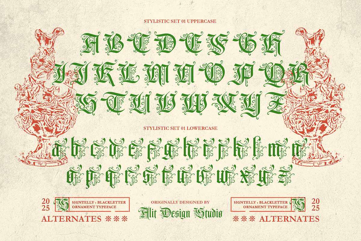 Signtelly Typeface, a Blackletter Font by alit design (Photo 13 of 20)