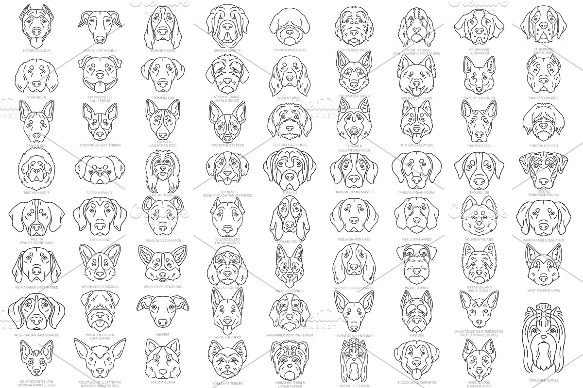 Dog Head Silhouettes Bundle, an Object Graphic by pet design shop (Photo 10 of 12)