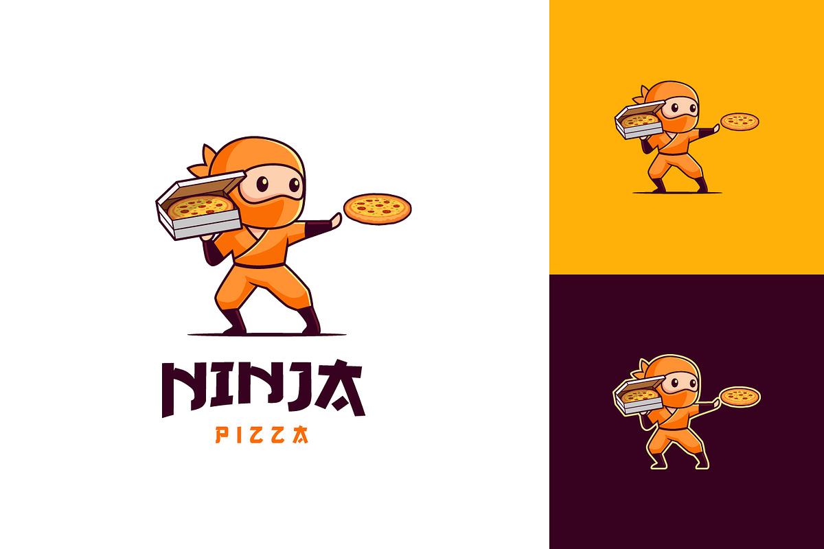 Ninja Pizza Mascot Logo, a Branding & Logo Template by tkzgraphic (Photo 1 of 2)