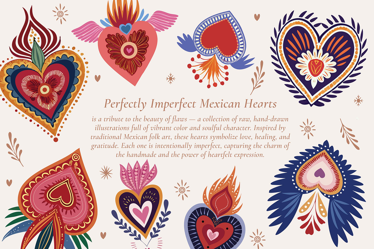 Perfectly Imperfect Mexican Hearts, a Graphic by Paper Flowers Studio (Photo 2 of 6)